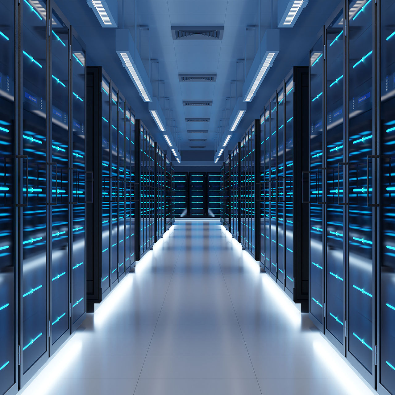 Server room with big data